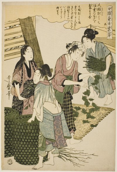 連載「養蚕手仕事草」より第5号（ご） 作： Kitagawa Utamaro