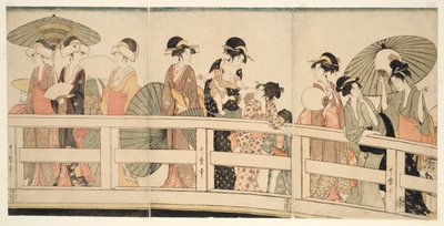 オン とｐ 案ｄ べねあｔｈ 呂国 Ｂ理ｄげ （呂国橋 の 上、 した） 作： Kitagawa Utamaro