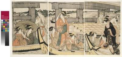 両国橋の上と下 作： Kitagawa Utamaro