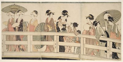 両国橋の上と下 作： Kitagawa Utamaro