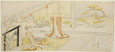 「ピローブック」のワンシーンのパロディ 作： Kitagawa Utamaro