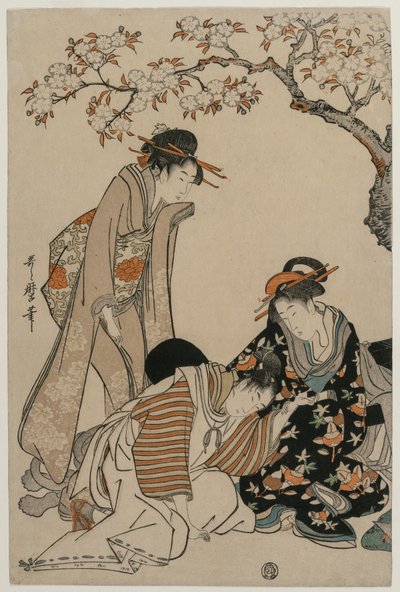 インペリアルキャリッジシーンのパロディ、c。 1798。 作： Kitagawa Utamaro