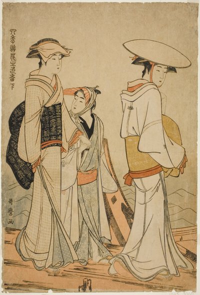 四季の愉しみ 花の色と香り 左（四季の遊び 花の色香 下） 作： Kitagawa Utamaro