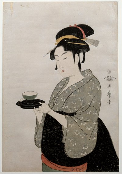 ナニ・ワヤの肖像。ある女性の肖像。喜多川歌麿（1753-1806）による浮世絵風の版画、1793年頃。パリ、ギメ美術館 作： Kitagawa Utamaro