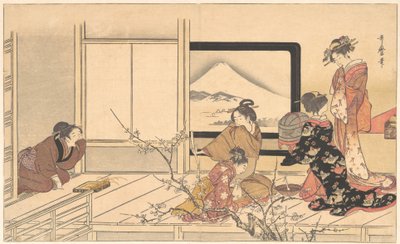 ウグイスの餌を用意する...1798年 作： Kitagawa Utamaro