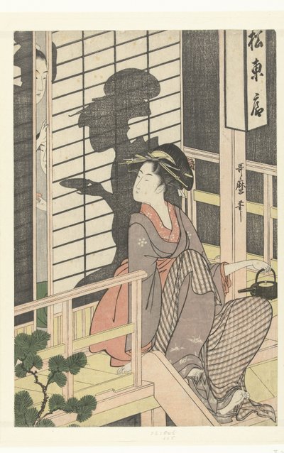 まつひがしや茶屋のウェイトレス 作： Kitagawa Utamaro