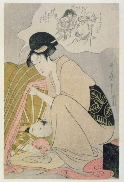 TH Riches1913。悪夢のある子供、1801年頃（版画） 作： Kitagawa Utamaro