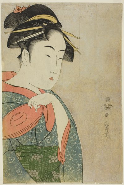 高島おひさ（錦絵、大判） 作： Kitagawa Utamaro