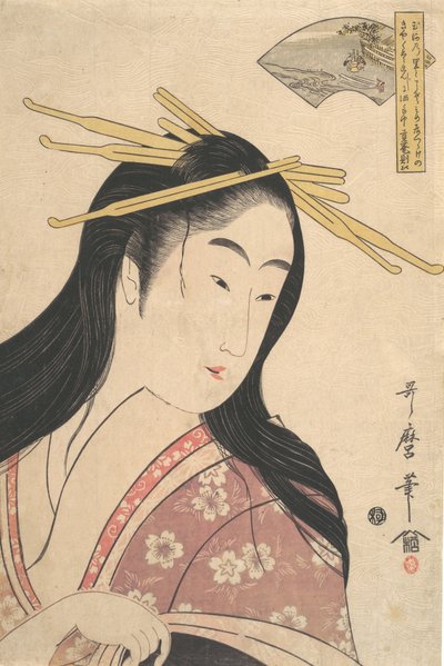 鉄栗の玉川《六多摩川無玉川》シリーズより 1798年頃 作： Kitagawa Utamaro