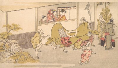 獅子舞』（1789年）。 作： Kitagawa Utamaro