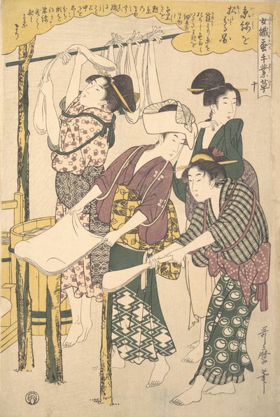 シルクフロスのメイキング、約。 1790年。 作： Kitagawa Utamaro