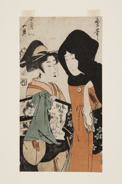 2ヶ月目の様子如月（キサラギ）」（カラー木版画 作： Kitagawa Utamaro