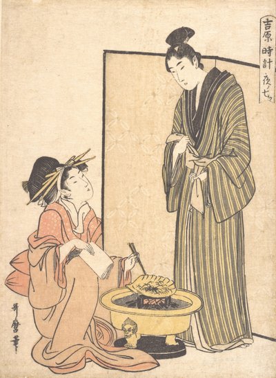 夜の七つの時間」 1800年頃 作： Kitagawa Utamaro