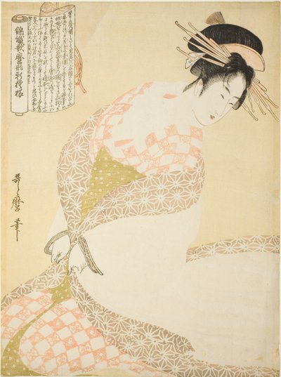 「錦織歌麿型紋様」シリーズの白衣 作： Kitagawa Utamaro