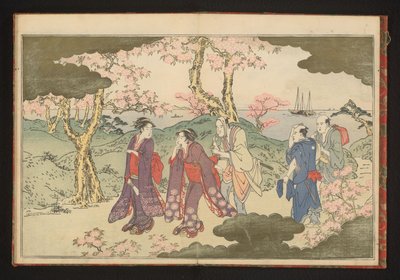 江戸湾を望む江戸・御殿山の丘 作： Kitagawa Utamaro