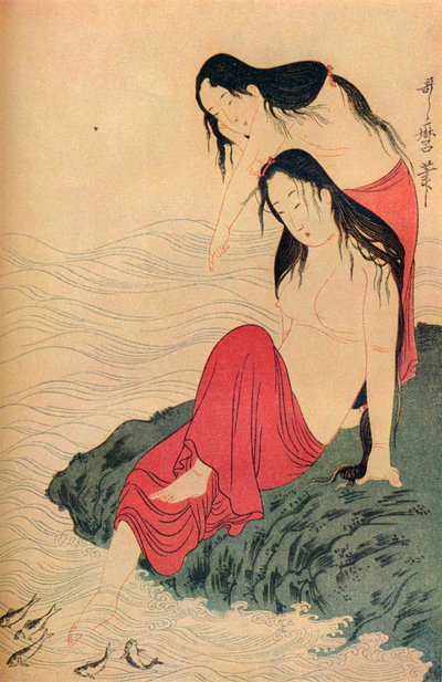 パールダイバーズの三連祭壇画の左手と最後のパネル、c1797-98、1936。 作： Kitagawa Utamaro