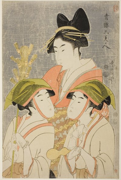 Ｔｈレエ ベアうち絵ｓ おｆ 吉原 （せいろ さん 美人） 作： Kitagawa Utamaro