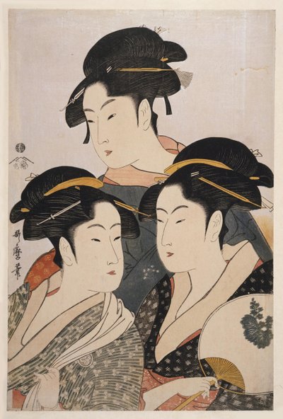 現在の三美女東寺さん美人 作： Kitagawa Utamaro
