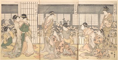 酔っぱらった3人の宮廷人、1790年代 作： Kitagawa Utamaro
