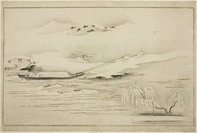 アルバム「The Silver World」より、雪の中でバージを牽引 作： Kitagawa Utamaro