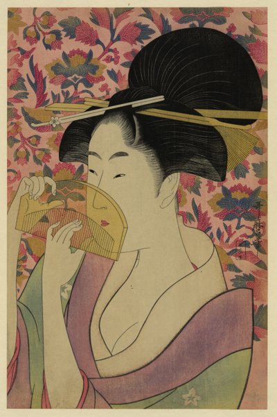 透明コーム、1780年代 作： Kitagawa Utamaro