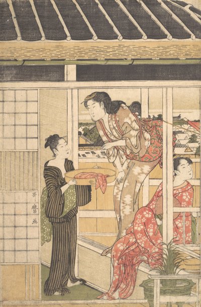 1788年頃のWashing Day。 作： Kitagawa Utamaro