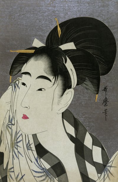 汗を拭く女1798 作： Kitagawa Utamaro
