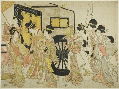 皇室行列に倣う女たち 作： Kitagawa Utamaro