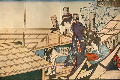 ボートに乗っている女性、1801年、1924年。 作： Kitagawa Utamaro