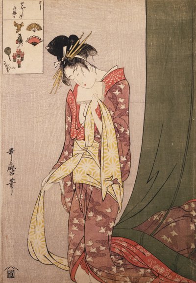 扇屋花扇 作： Kitagawa Utamaro