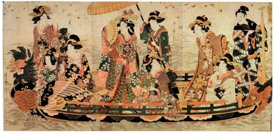 19世紀初頭のお花見花見。 作： Kitagawa Utamaro II