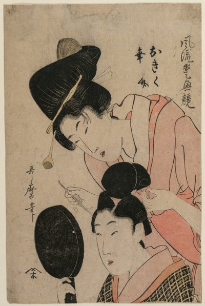 お菊とこずけの恋人たち 作： Kitagawa Utamaro II