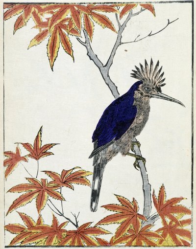 木の上の鳥。北尾光彩による日本画 作： Kitao Shigemasa