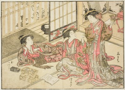 角大黒屋の娼婦 著書『清露美人合わせ姿鏡』より 2 作： Kitao Shigemasa
