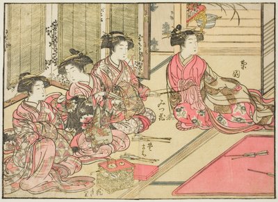桐屋の娼婦 著書『清露美人合わせ姿鏡』より 2 作： Kitao Shigemasa