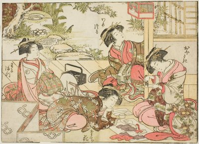大田原屋の娼婦 著書『清露美人合わせ姿鏡』より 2 作： Kitao Shigemasa