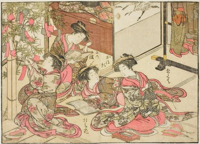 新金谷の遊女 著書『清露美人あわせ姿鏡』vol. 2 作： Kitao Shigemasa