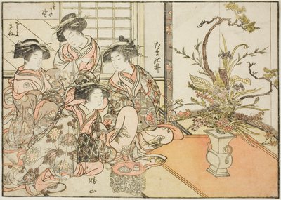 四ツ間屋の娼婦 単行本『せいろ美人合わせ姿鏡』より 2 作： Kitao Shigemasa