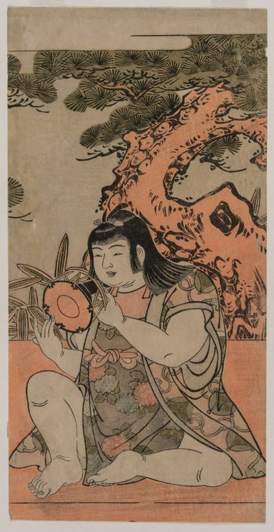 人形を弾く人形、1770年代。 作： Kitao Shigemasa
