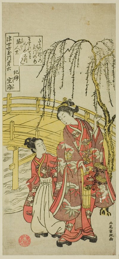 第6回 紀伊国高野山の多摩川 「浮世六珠川」より 作： Kitao Shigemasa