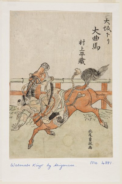 大阪サーカス 村上ヘイズ（カラー木版画）（？ 作： Kitao Shigemasa