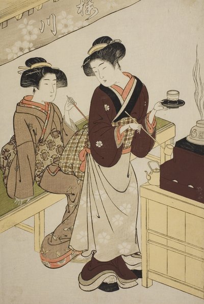 桜川茶屋、1777年頃 作： Kitao Shigemasa