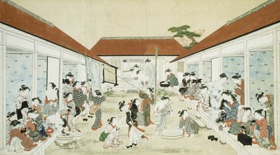 女性用浴場とランドリー 作： Kitao Shigemasa