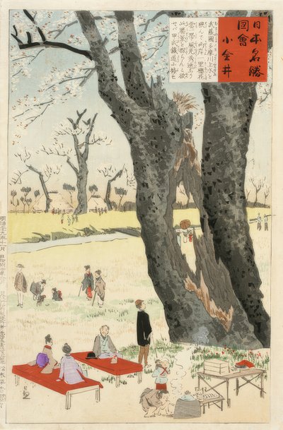 小金井市、桜の名所 作： Kiyochika Kobayashi