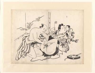 喫煙具と屏風でのエロシーン 作： Kiyonobu (I) , Torii