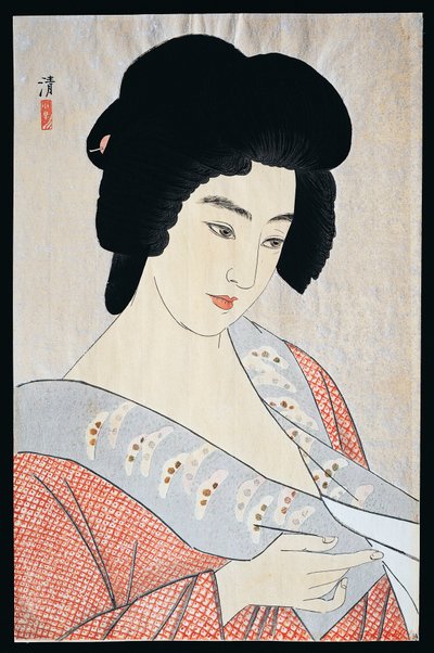 芸者一丸 1933年頃 小早川清（1896-1948）作 大判木版画 40.5×26cm 明治・昭和時代 日本 20世紀 作： Kiyoshi Kobayakawa
