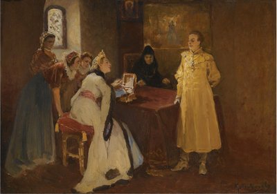 Xenia GodunovaとFalse Dmitry 作： Klavdiy Vasilievich Lebedev