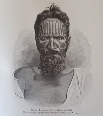 フアン・テパノ（ハルマー・ストルペ著「イースター島民の刺青について」より引用 作： Knut Hjalmar (after) Stolpe