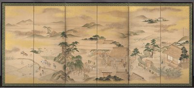 春と秋の農作業 春、1700 年代。 作： Ko Sukoku