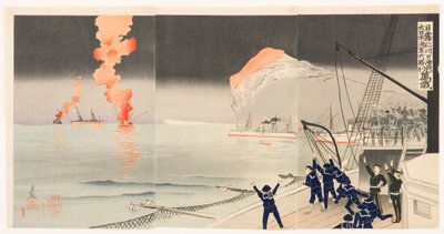 日露仁川海戦 大日本海軍大勝利万歳 作： Kobayashi Kiyochika
